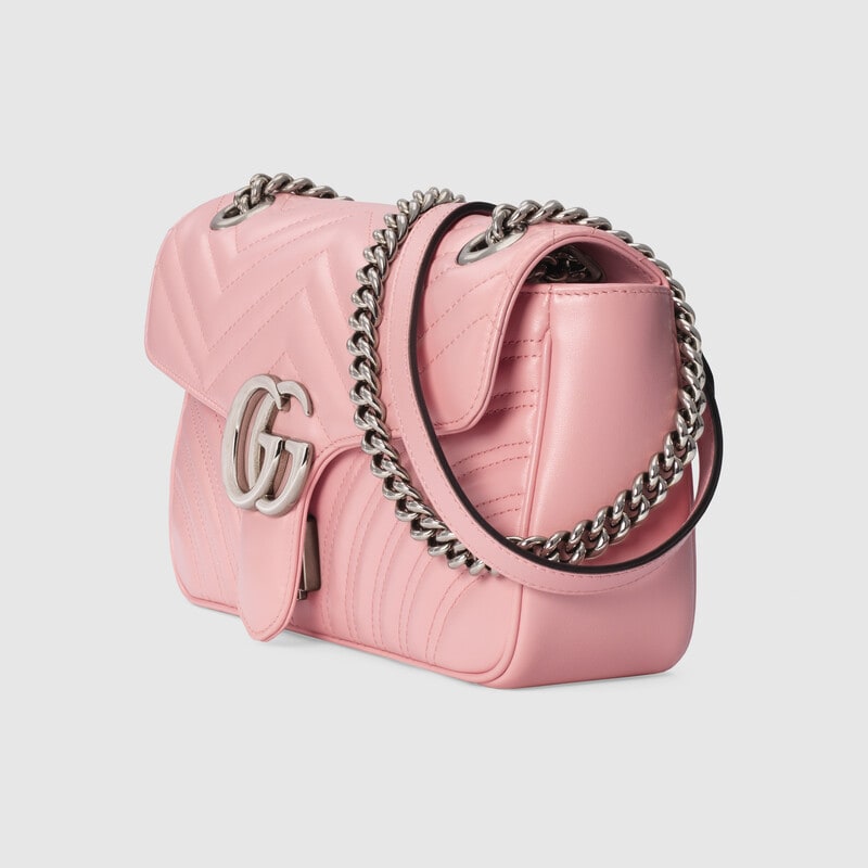 Gucci GG Marmont Small Matelasse Shoulder Bag 443497 Pastel pink